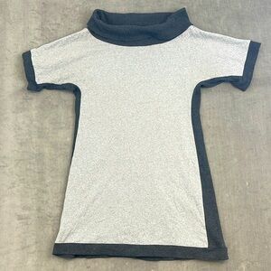 LUR Dress Women's Small Gray Sweater 3/4 Bell Sleeve Short Cowl Neck Knit